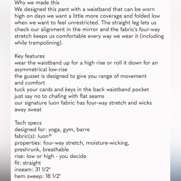 Lululemon Athletica Lulu Astro Pants Regular Length Dot Size 10 Black White Yoga - Picture 16 of 16